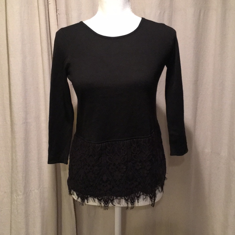 Ann Taylor Loft sweater with lace contrast